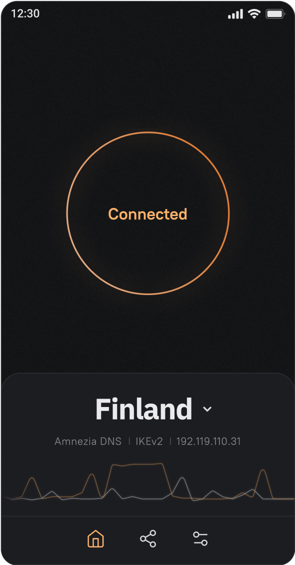 Приложение Amnezia VPN на телефоне